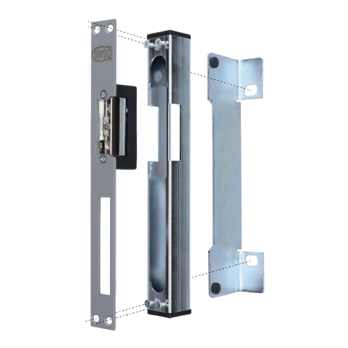 EZK315 Set - dorazová kazeta pravá/levá EZK310 (260x30x30 mm) + elektrický zámek EZ332 s lištou